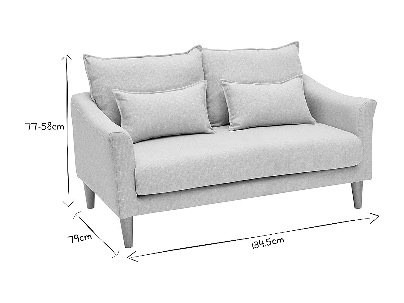 Sofá 2 plazas beige KATE