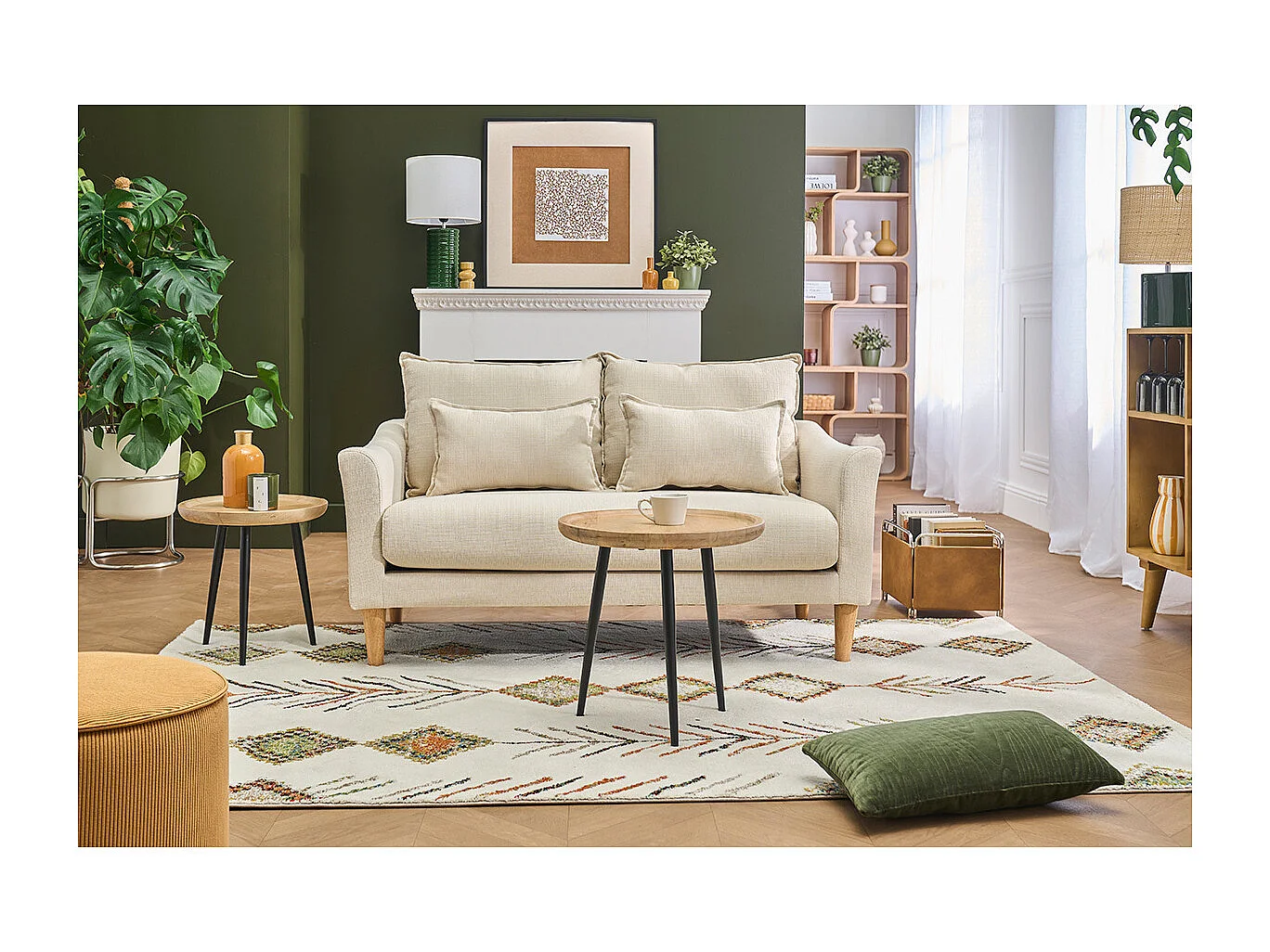 Sofá 2 plazas beige KATE