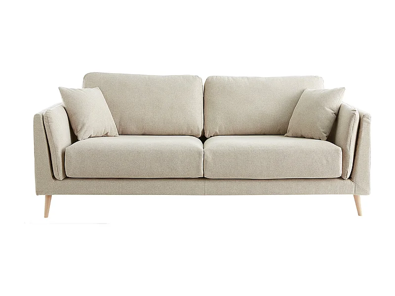 Sofá moderno 3 plazas de tela beige natural VOGUE