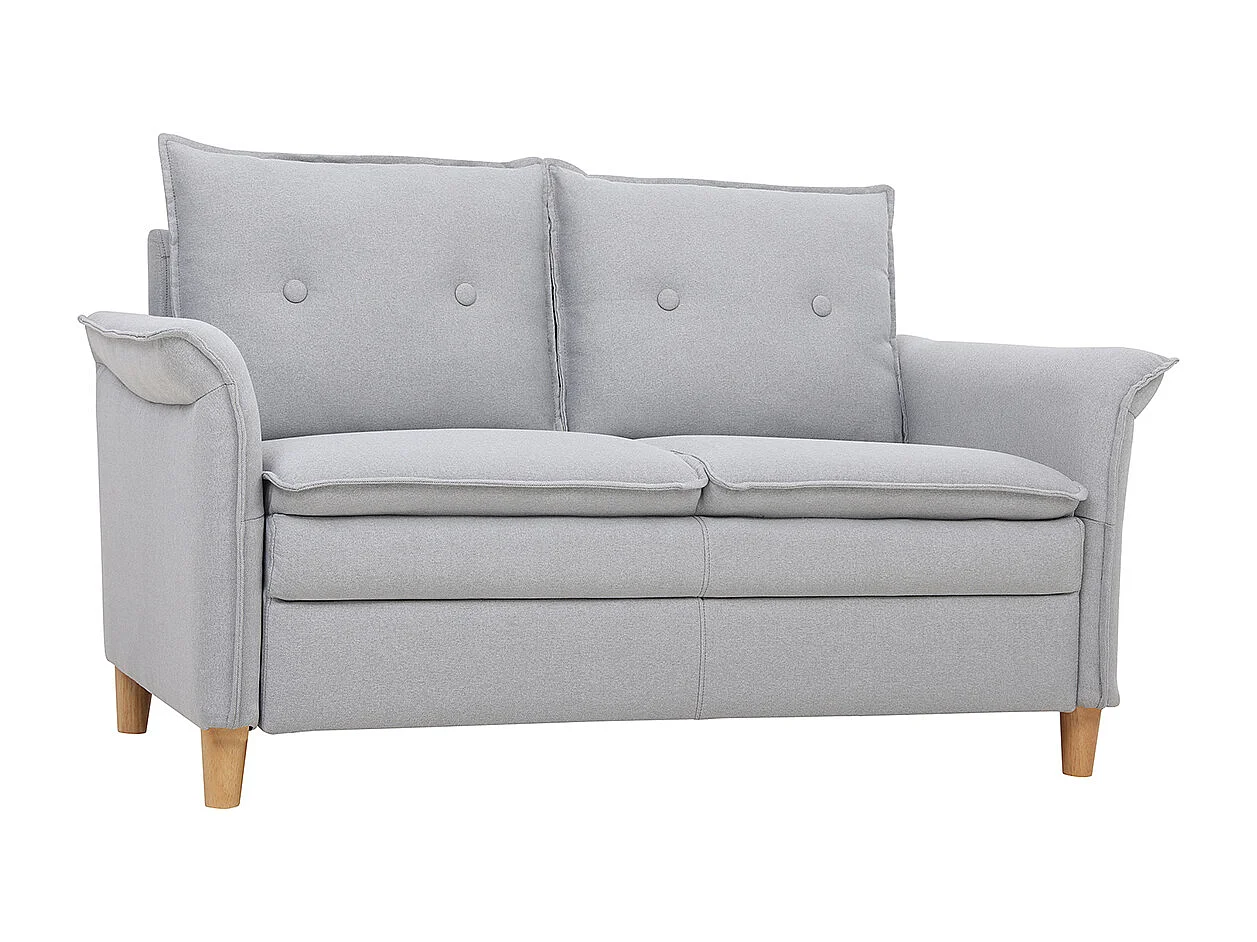 Sofá 2 plazas en tejido gris claro CLIFF