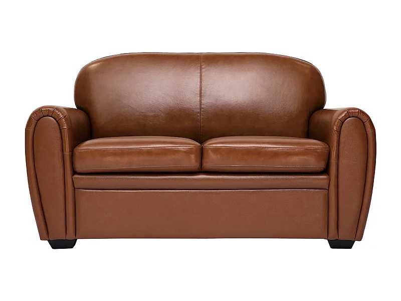 Sofá de piel 2 plazas vintage marrón CLUB