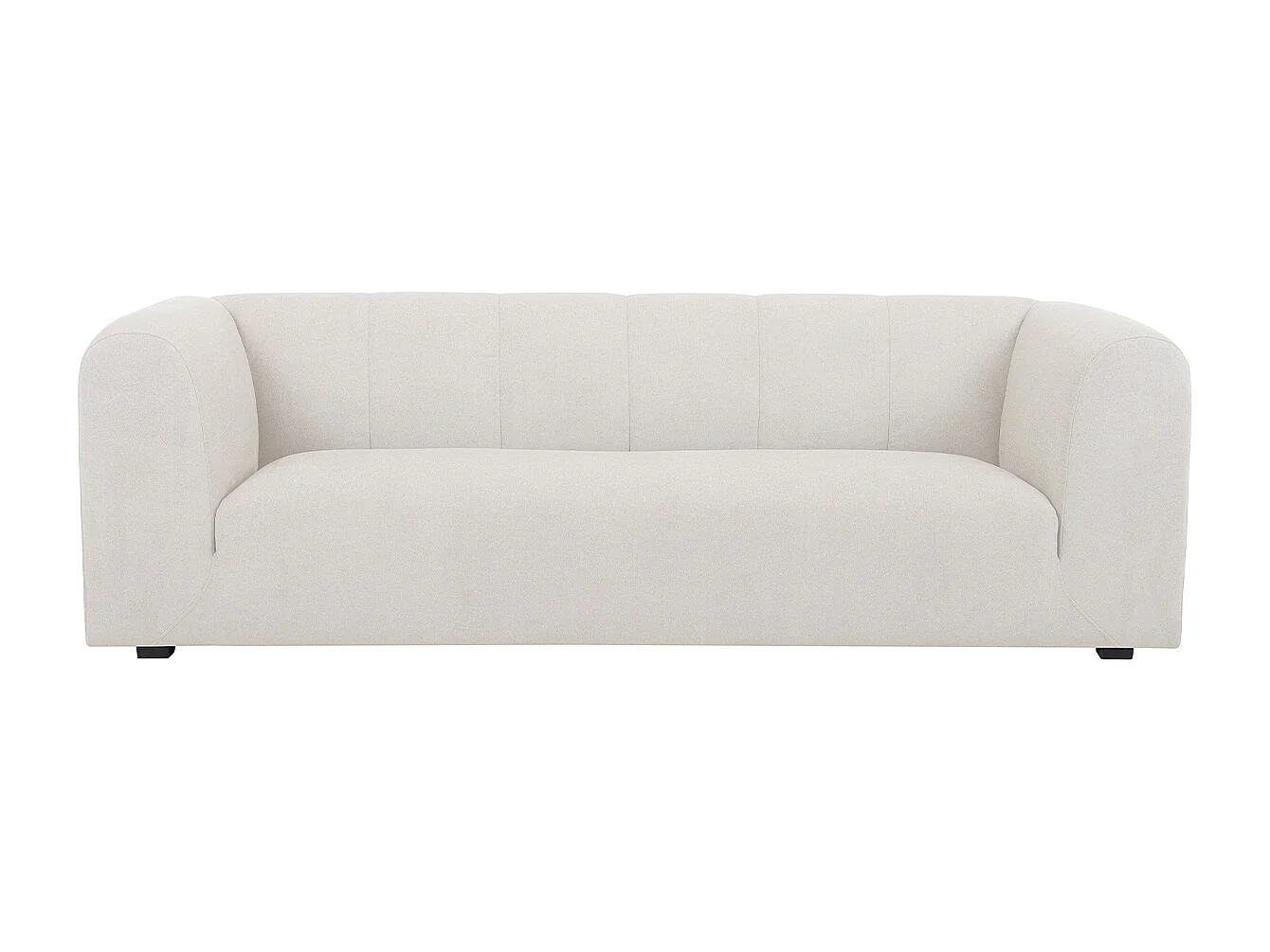 Canapé design en tissu effet velours beige 3-4 places OLIVEIRO