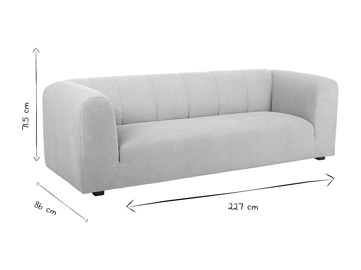 Design-Sofa aus hellbeigem Stoff 4-Sitzer OLIVEIRO
