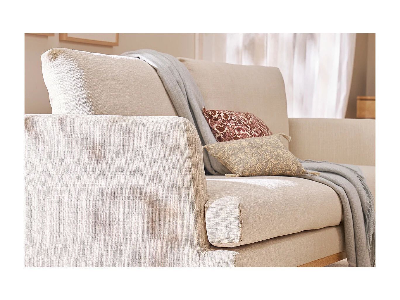 Divano scandinavo beige 3 posti HOBART