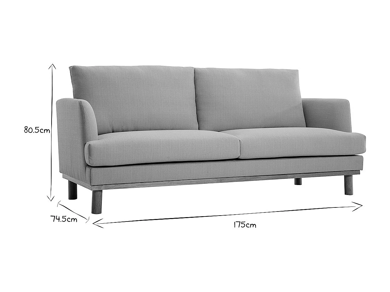 Divano scandinavo beige 3 posti HOBART