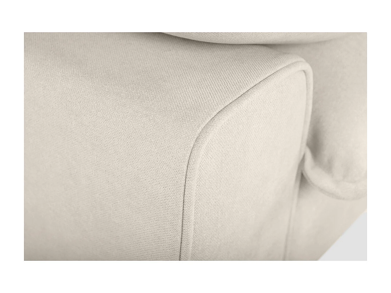 Divano design 3 posti in tessuto effetto velluto testurizzato beige e metallo nero DORY