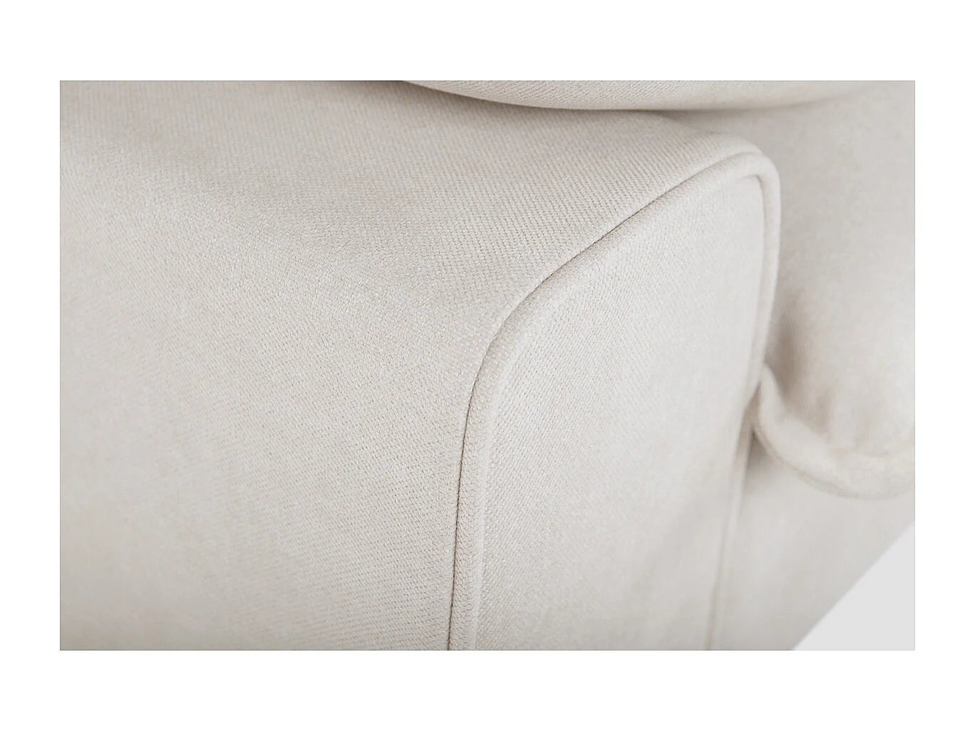 Divano design 3 posti in tessuto effetto velluto testurizzato beige e metallo nero DORY