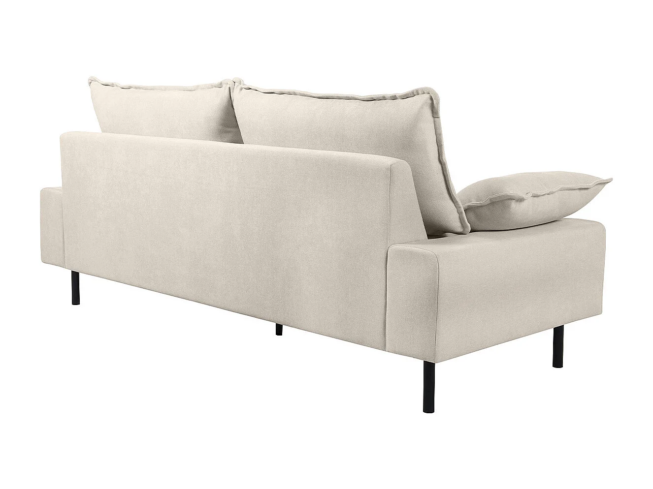 Design-Sofa mit beigem Stoff im Samtdesign und schwarzem Metall 3-Sitzer DORY