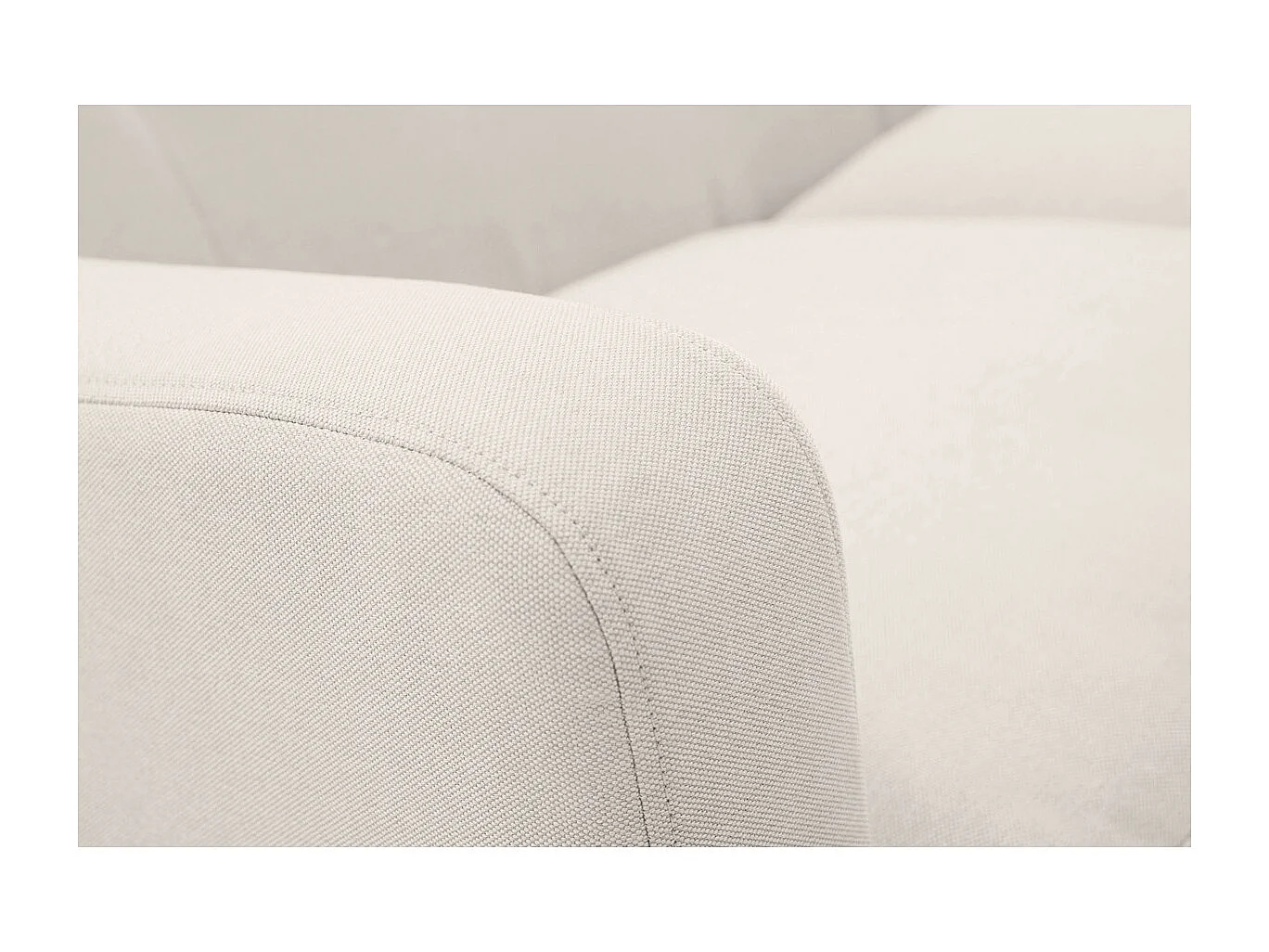 Canapé scandinave 2 places en tissu beige et bois clair LUNA