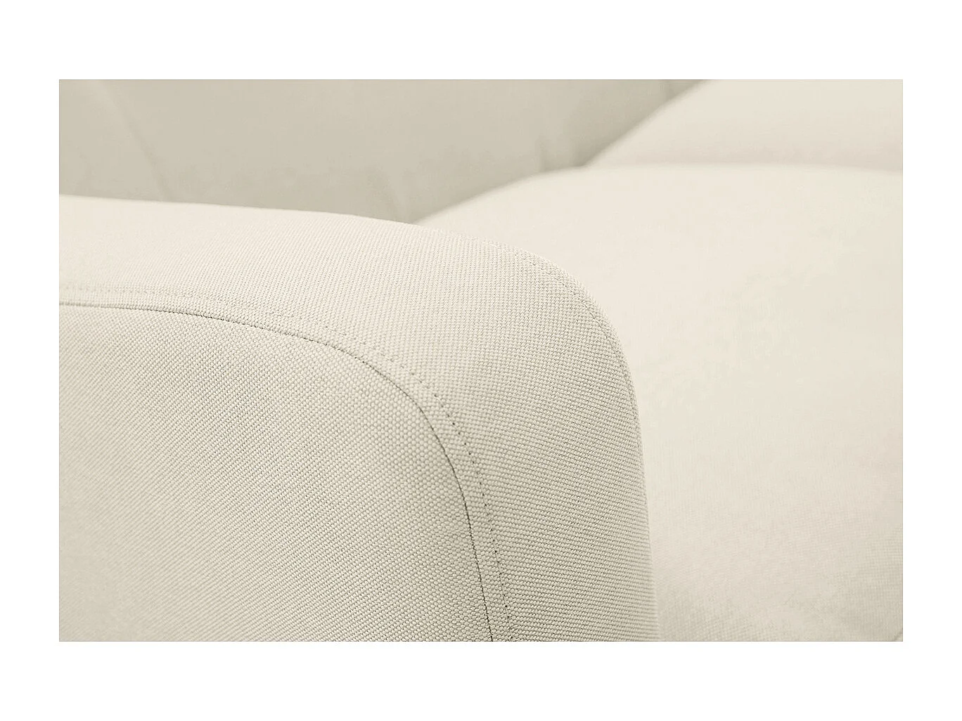 Canapé scandinave 2 places en tissu beige et bois clair LUNA