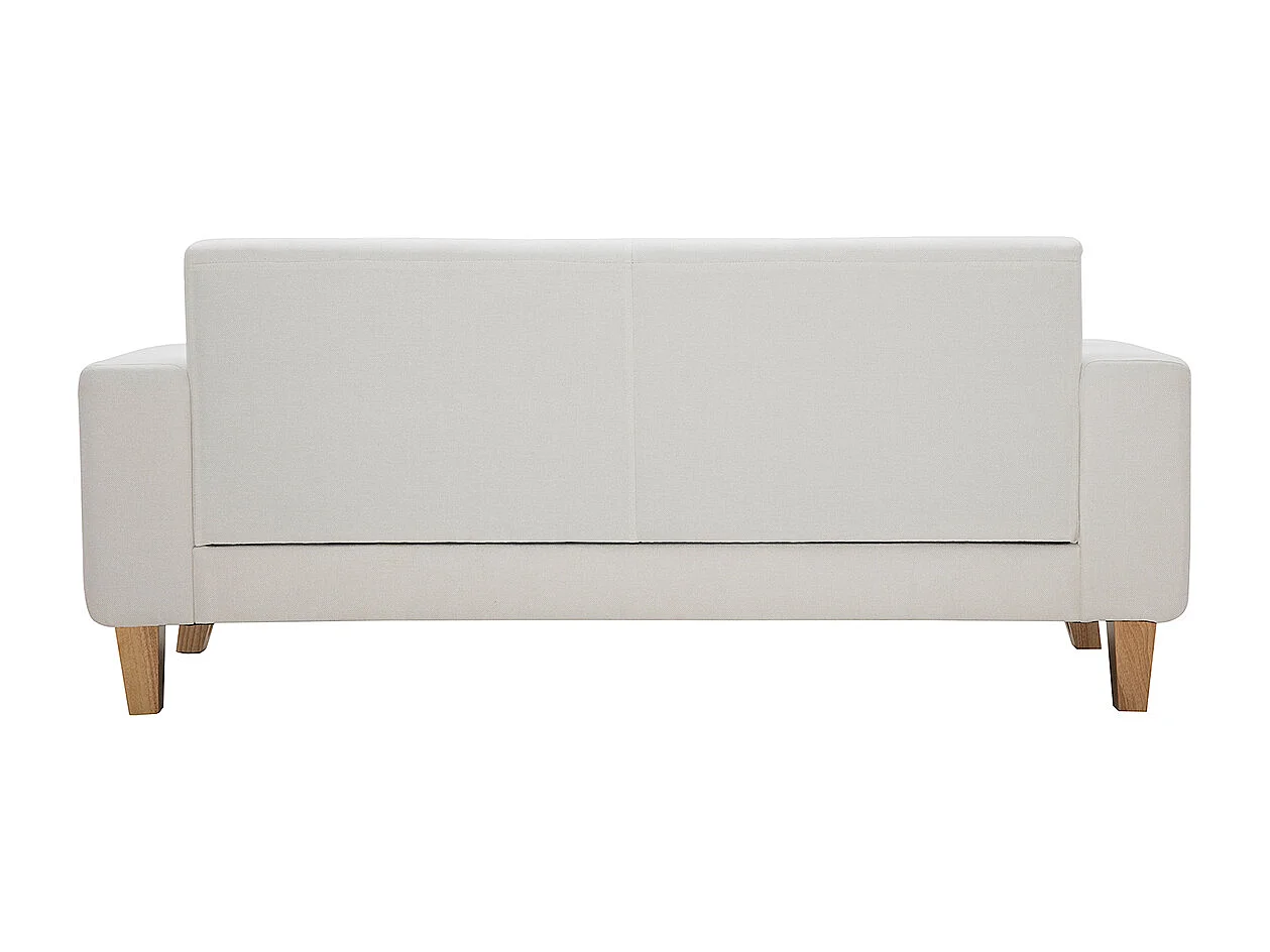 Sofá diseño 3 plazas blanco roto patas madera FJORD