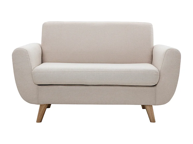 Divano scandinavo 2 posti beige e massello di hevea PURE