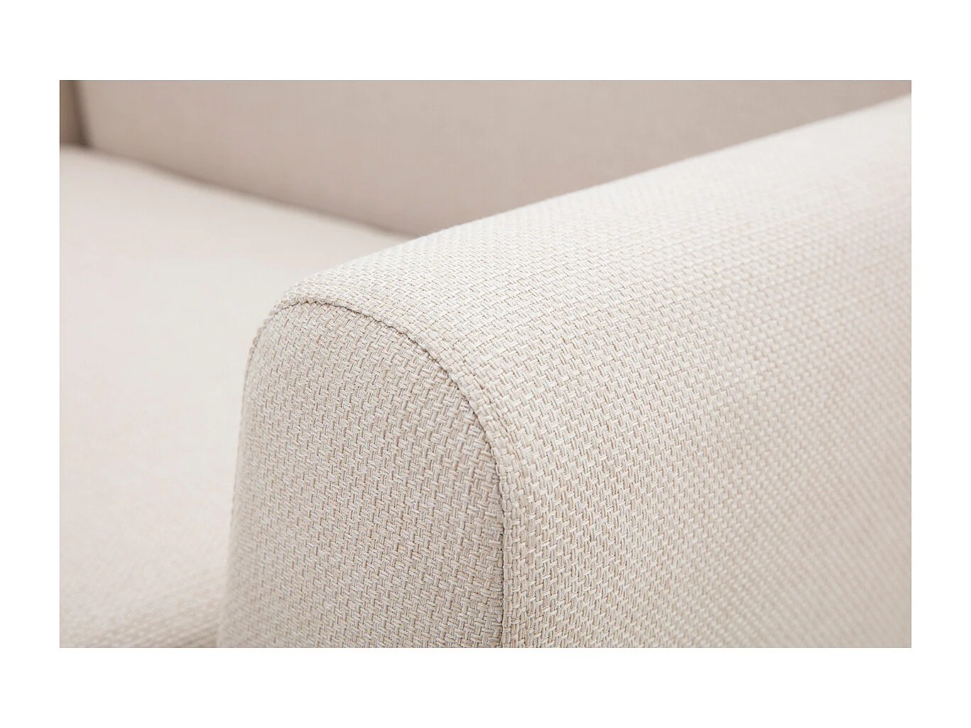 Sofá nórdico 2 plazas beige y madera de caucho maciza PURE