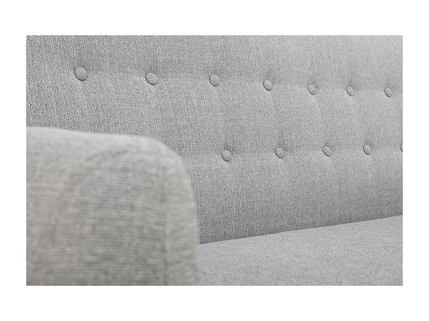 Canapé scandinave déhoussable 3 places en tissu gris clair et bois clair YNOK