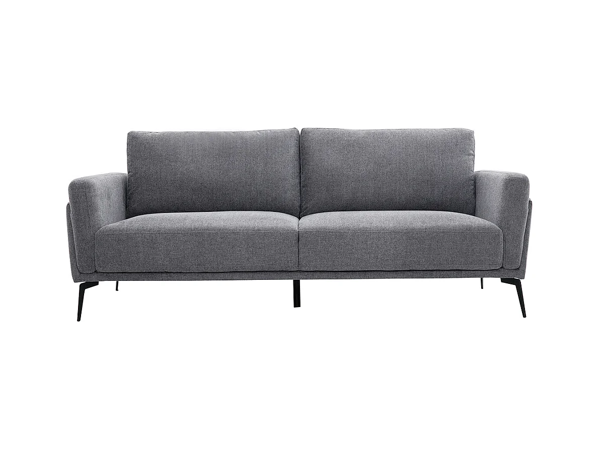 Divano design 3 posti in tessuto effetto velluto testurizzato grigio MOSCO