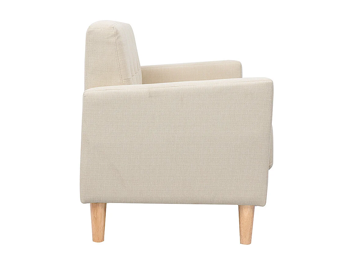 Canapé scandinave 2 places en tissu beige et bois clair MOON