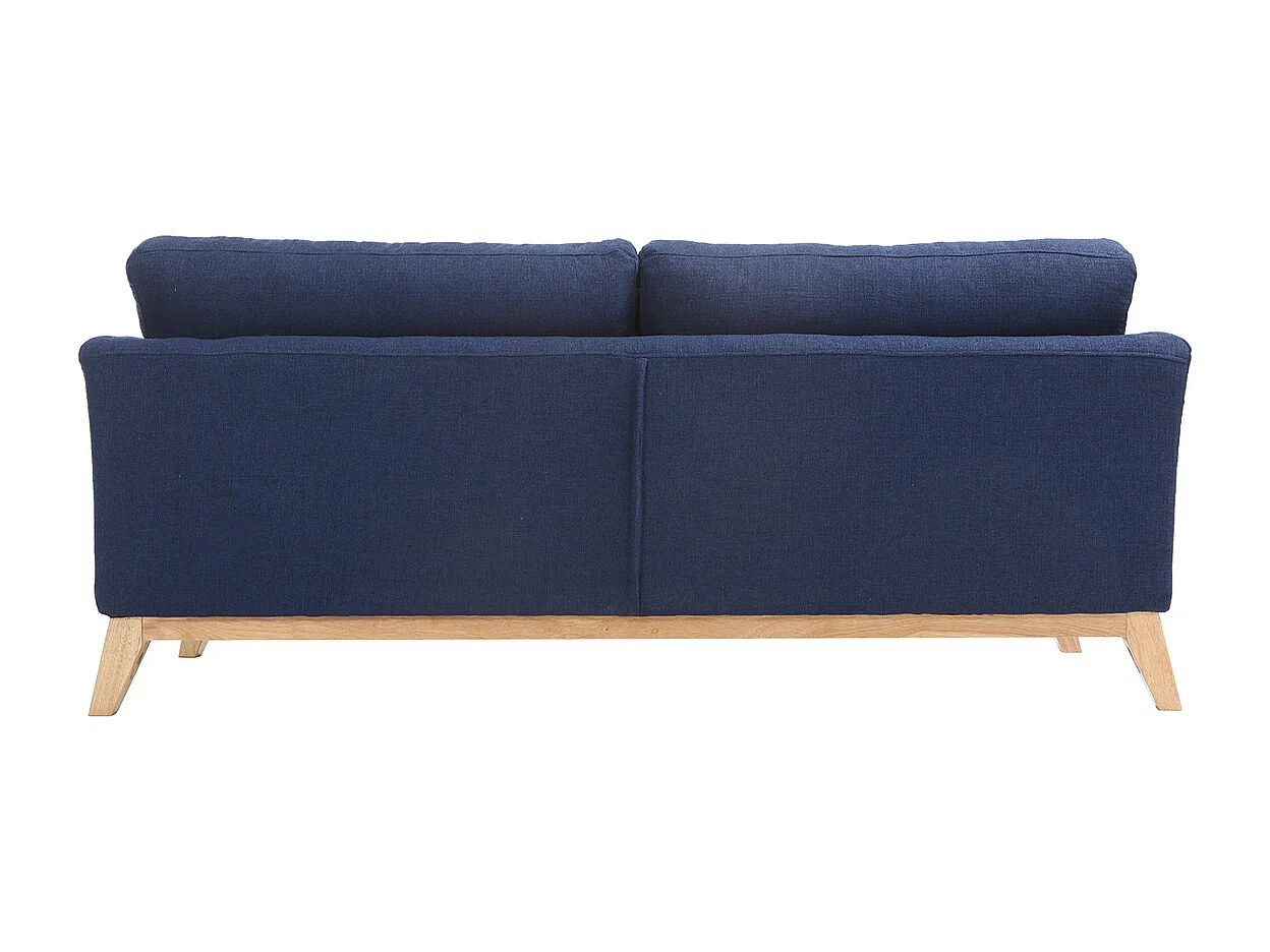 Divano scandinavo 3 posti blu scuro piedi legno OSLO