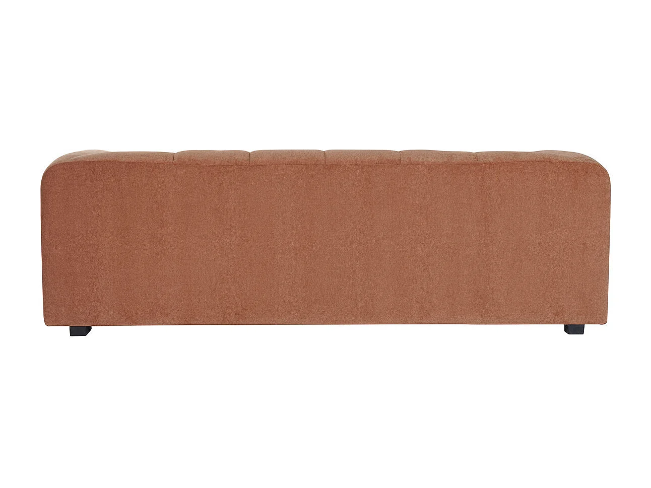 Canapé design en tissu effet velours terre brûlée 3-4 places OLIVEIRO