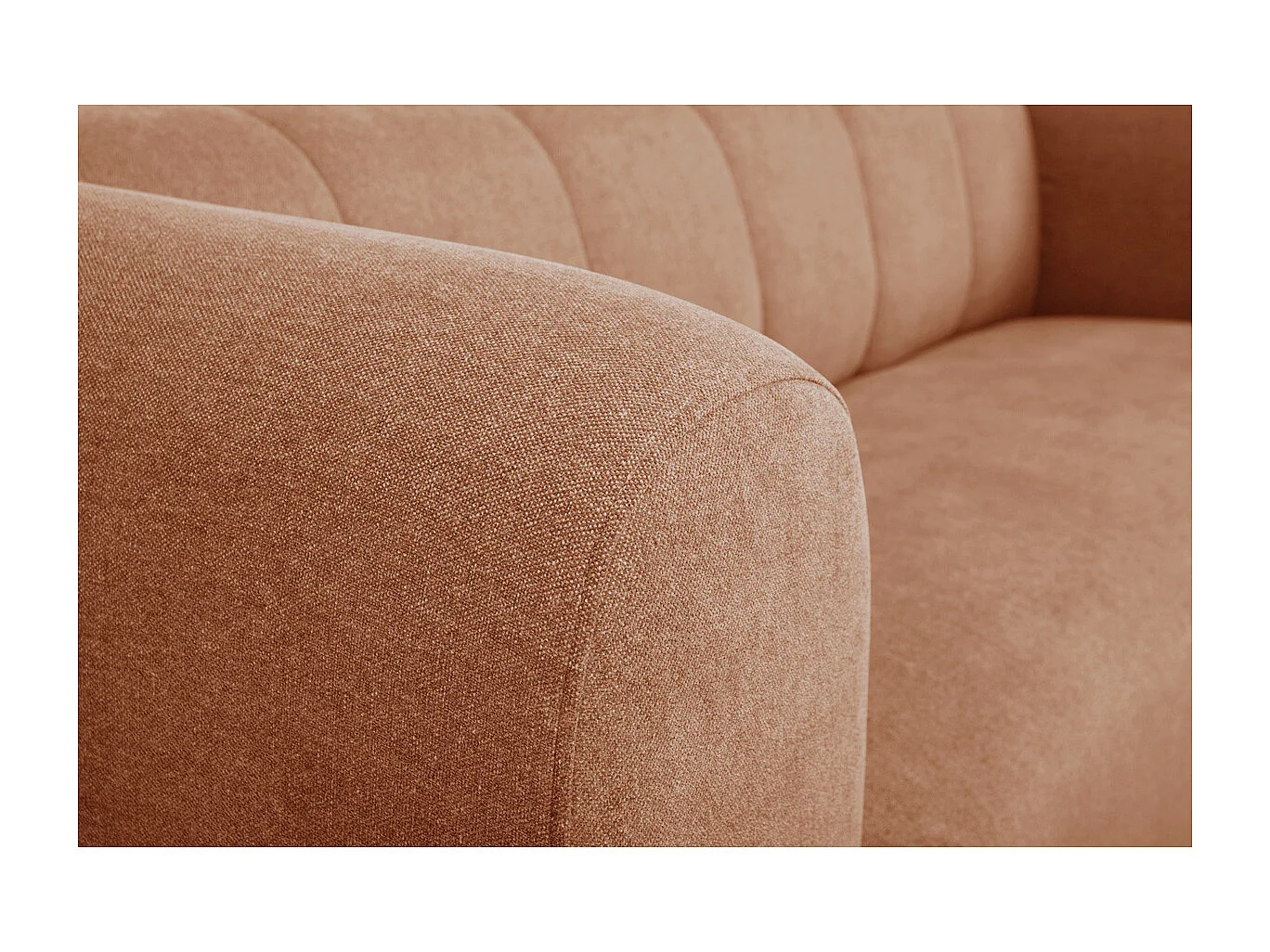 Canapé design en tissu effet velours terre brûlée 3-4 places OLIVEIRO