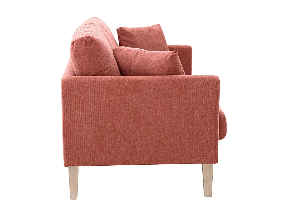 Skandinavisches 2-Sitzer-Sofa mit abnehmbarem Bezug in Terracotta mit strukturiertem Samteffekt OSLO