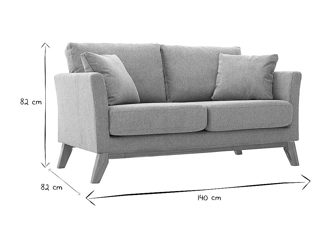 Skandinavisches 2-Sitzer-Sofa mit abnehmbarem Bezug in Terracotta mit strukturiertem Samteffekt OSLO