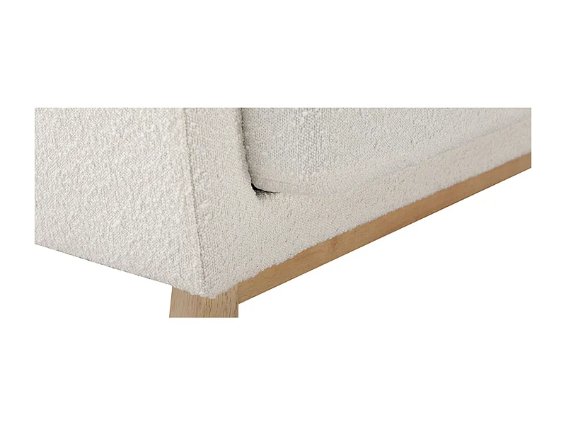 Divano scandinavo 2 posti sfoderabile bianco effetto lana bouclé e base legno OSLO