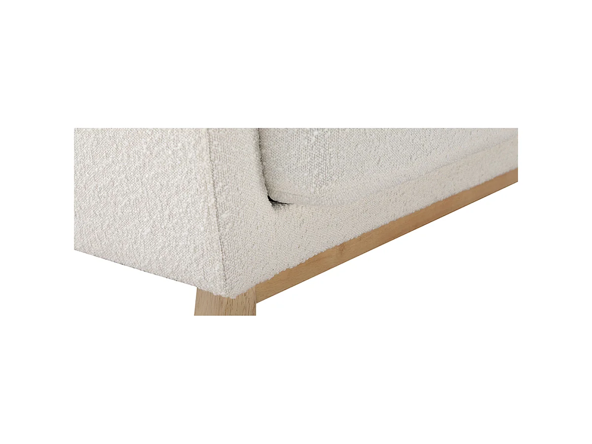 Sofá nórdico 2 plazas efecto borreguillo blanco con patas de madera OSLO