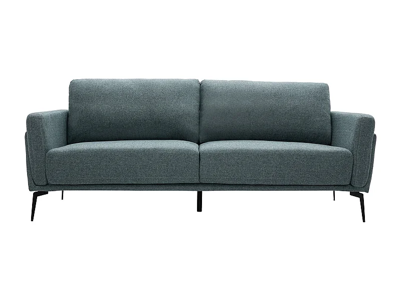 Canapé design 3 places en tissu vert de gris et métal noir MOSCO