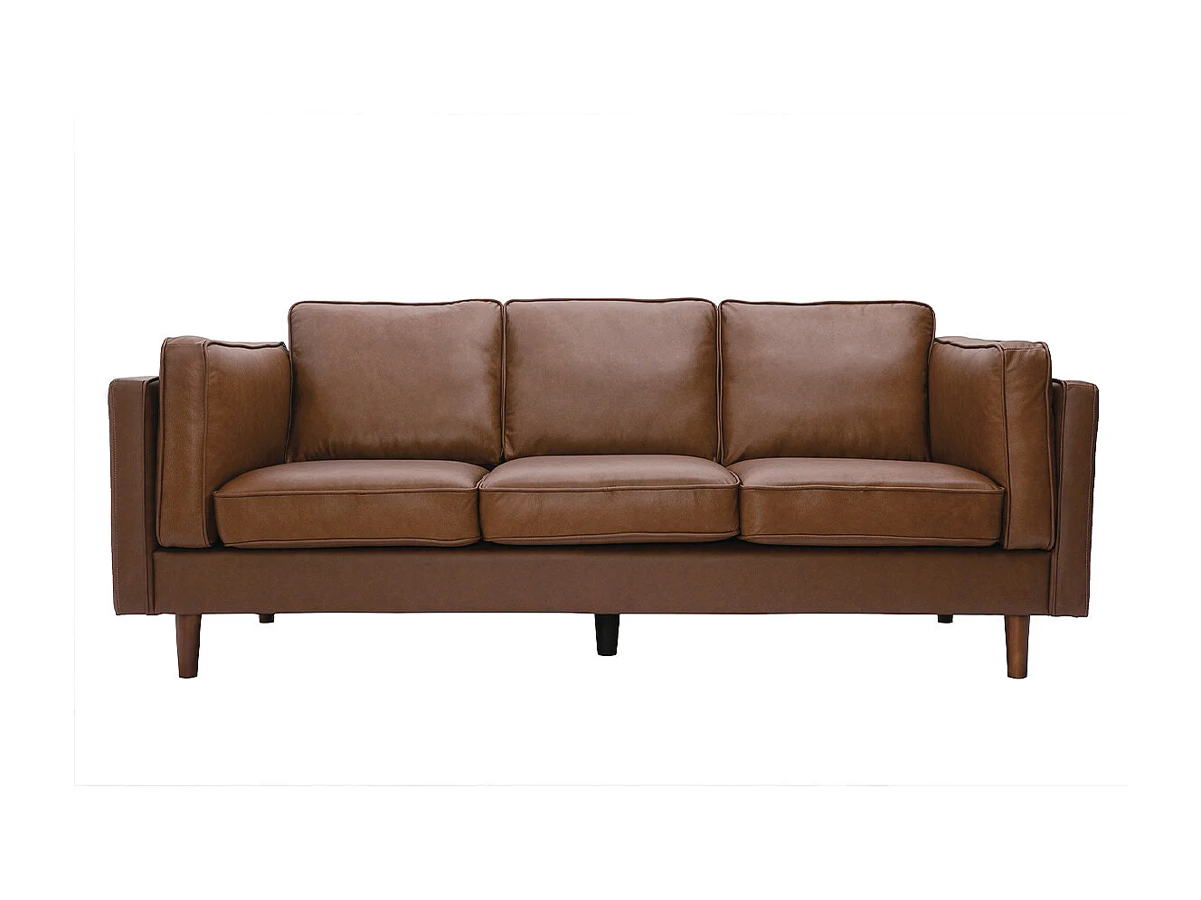 3-Sitzer-Sofa aus braunem Leder BRADLEY - Büffelleder