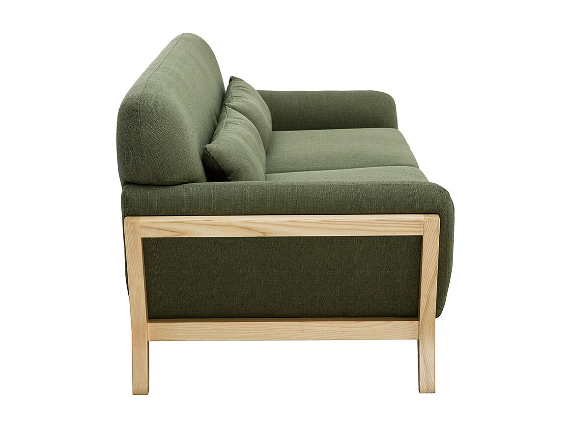 Sofá escandinavo 3 plazas gris patas madera YOKO