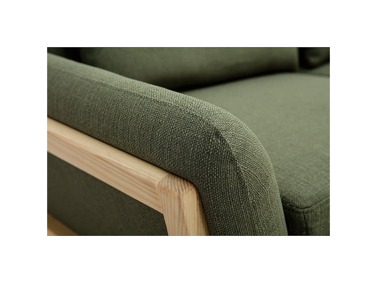 Sofá escandinavo 3 plazas gris patas madera YOKO