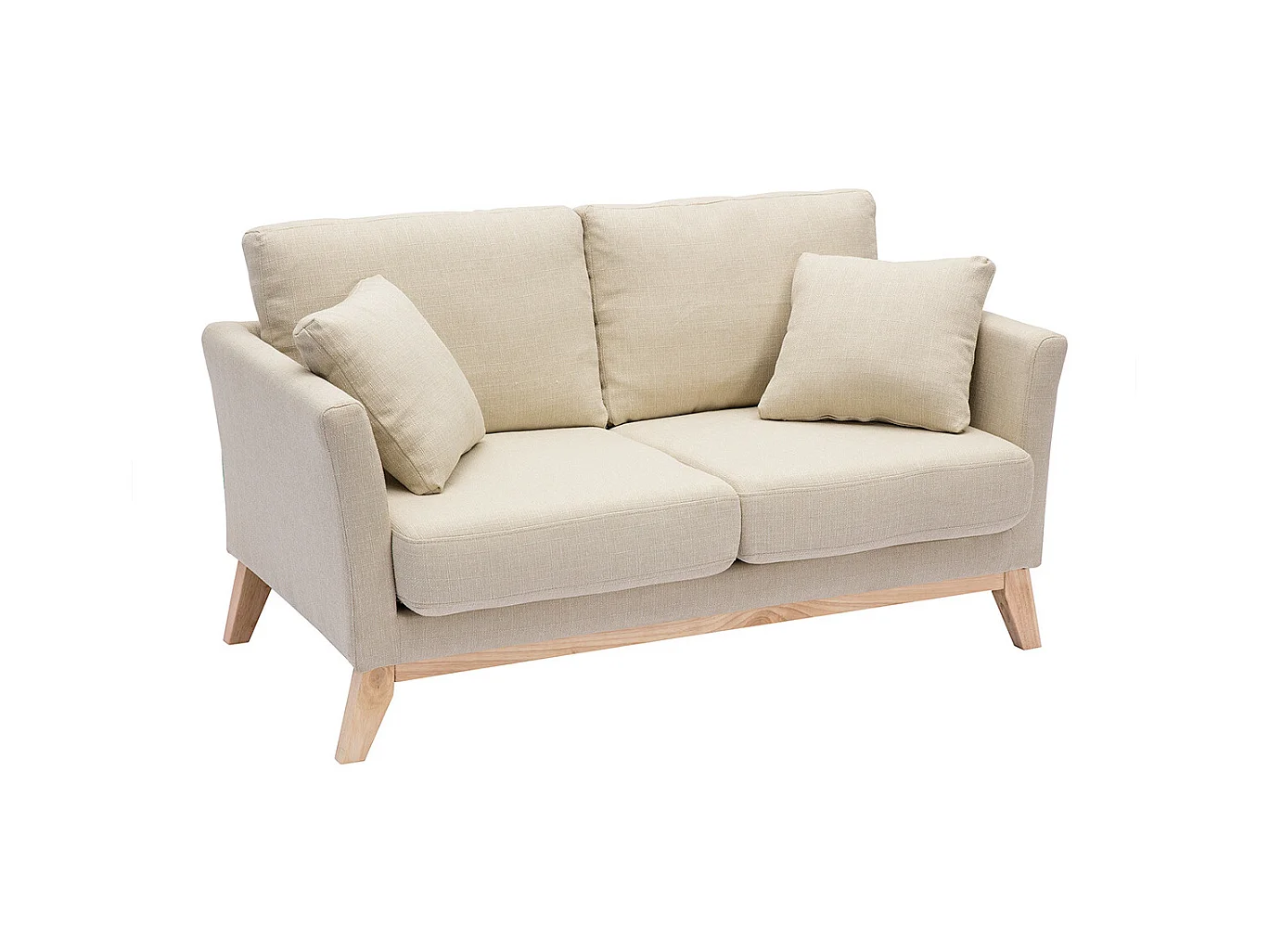 Sofá nórdico 2 plazas desenfundable tejido beige OSLO
