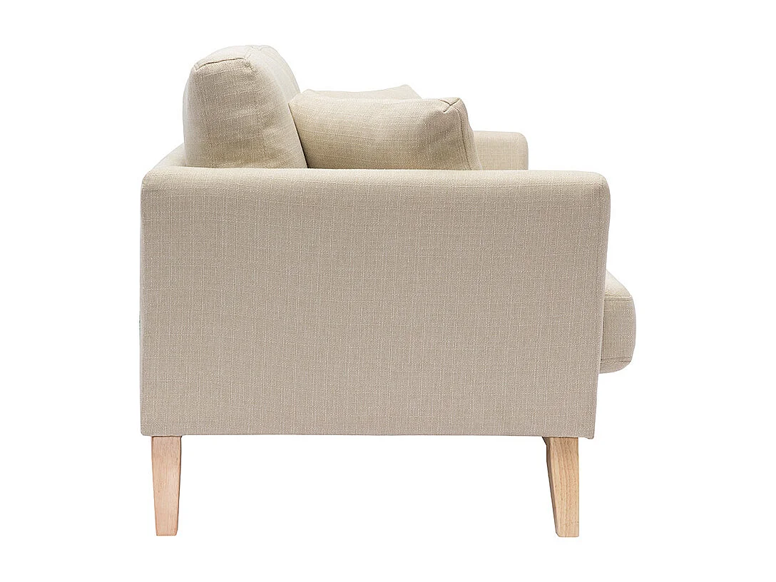 Divano scandinavo 2 posti beige e piedi in legno chiaro OSLO