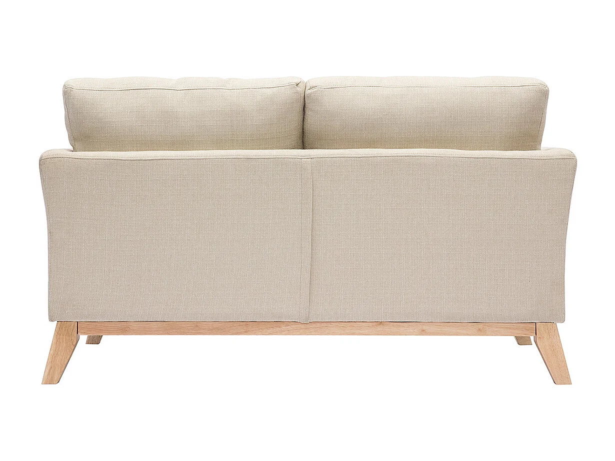Divano scandinavo 2 posti beige e piedi in legno chiaro OSLO