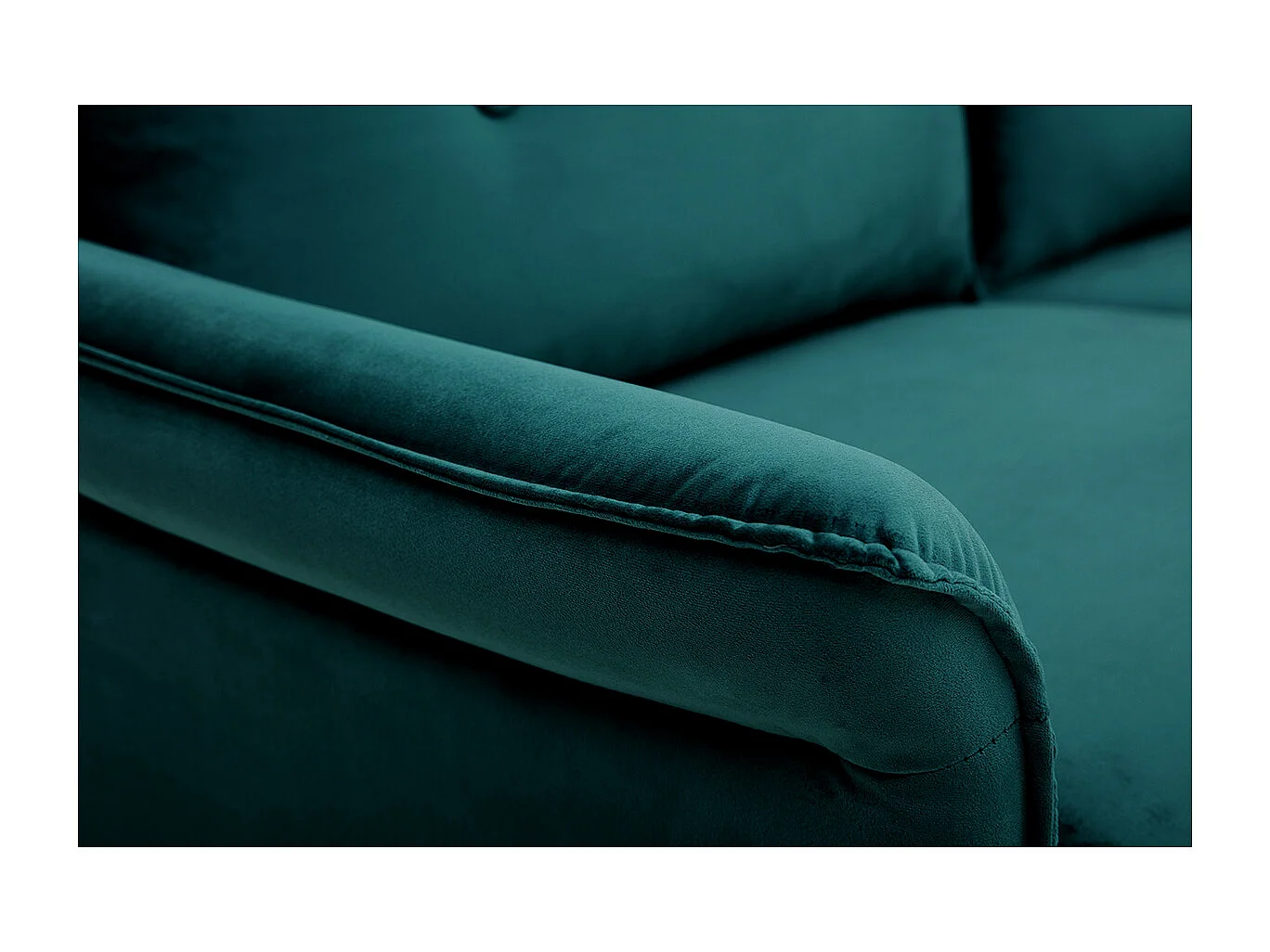 Sofá en terciopelo azul petróleo 3 plazas CLIFF