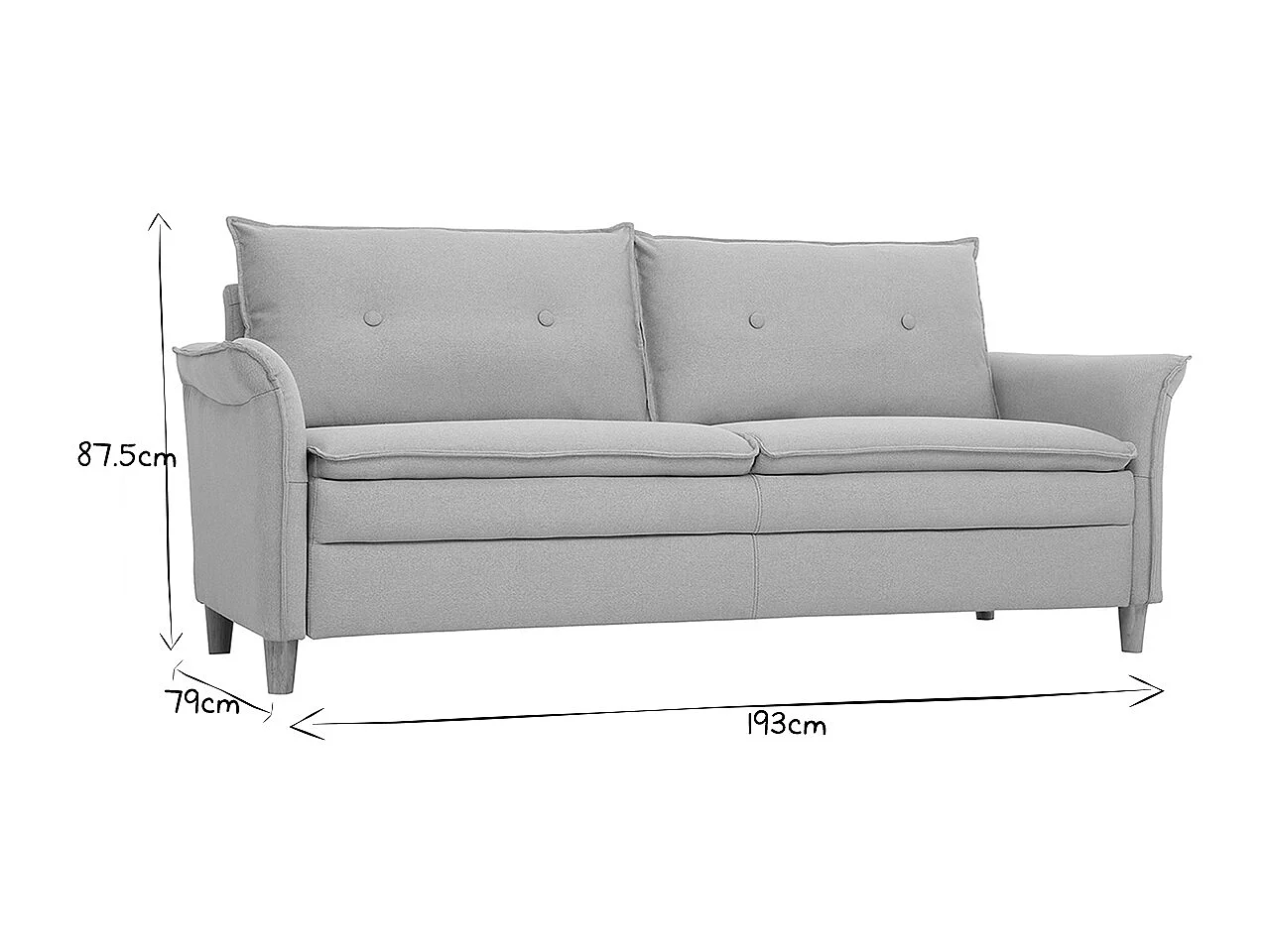 Sofá en terciopelo azul petróleo 3 plazas CLIFF