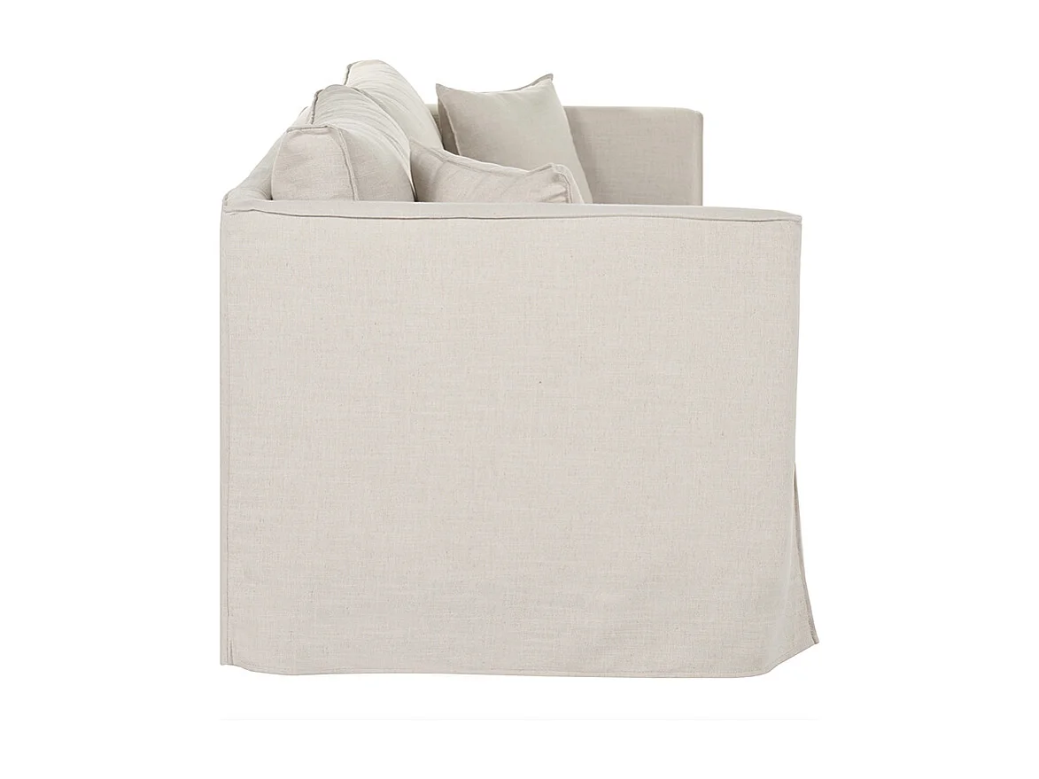 Sofá 4-5 plazas desenfundable de tejido beige ADELE