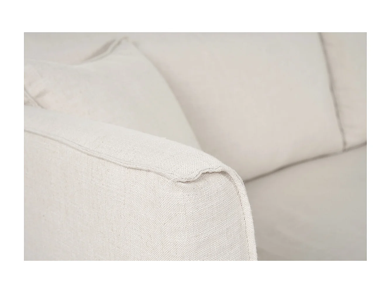 4-5-Sitzer-Sofa mit abnehmbarem Bezug aus beigem Stoff ADELE