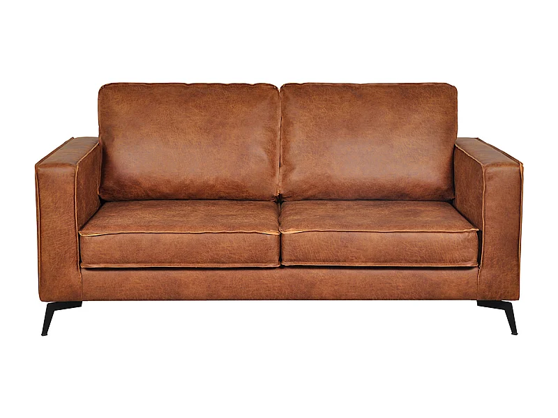 Divano pelle vintage cognac 2 posti - pelle bovina ricostituita SONNY