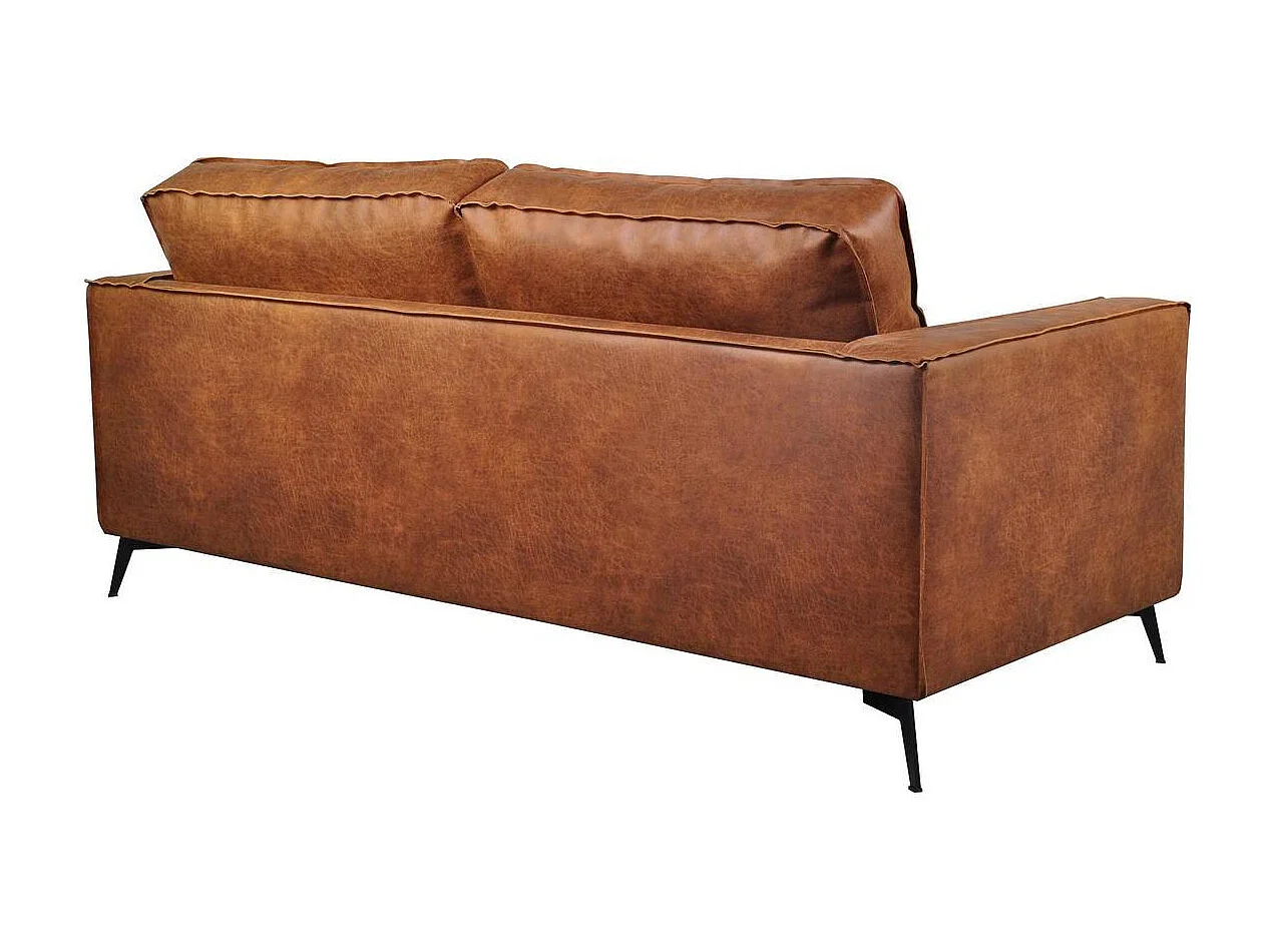 Divano pelle vintage cognac 3 posti SONNY - pelle bovina ricostituita