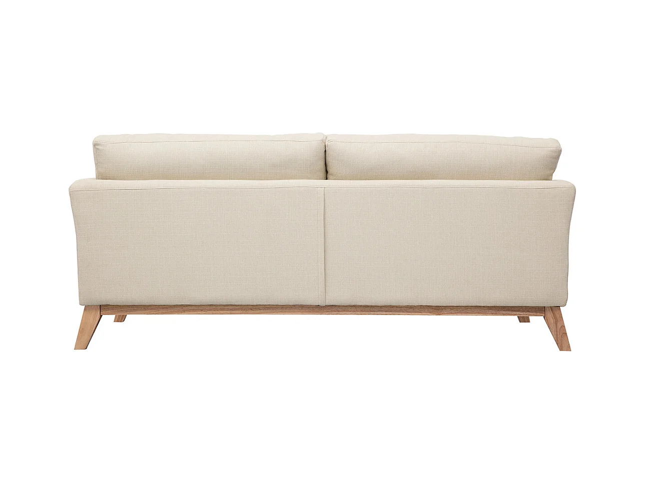 3-sitziges skandinavisches Sofa mit beigem abnehmbarem Bezug und Holzfüßen OSLO