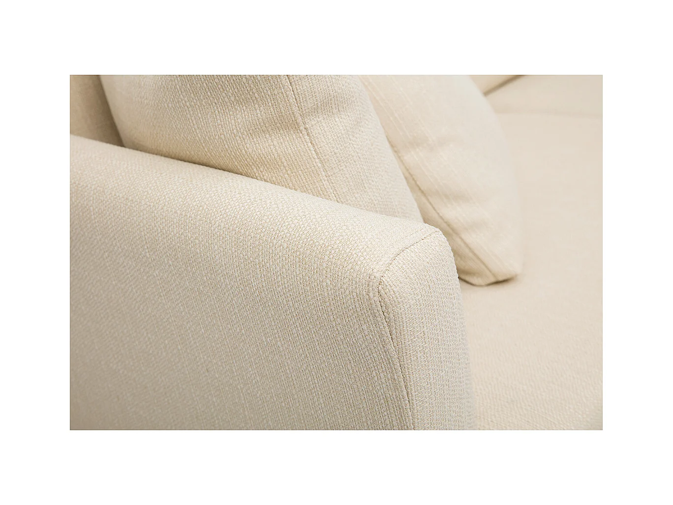 3-sitziges skandinavisches Sofa mit beigem abnehmbarem Bezug und Holzfüßen OSLO