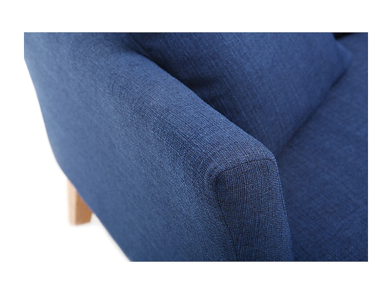 Sofa skandinavisch 2 Plätze Dunkelblau und helle Holzbeine OSLO