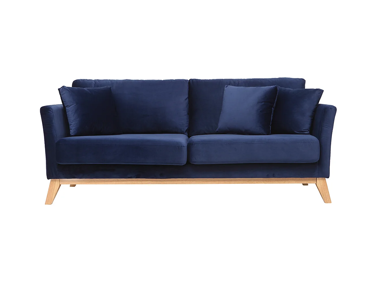 Sofa skandinavisch 3 Plätze Hellgrau Holzbeine OSLO