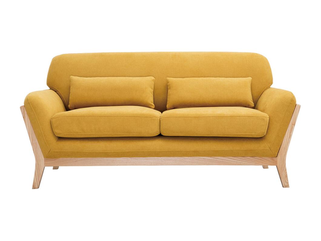 Divano scandinavo a 2 posti Grigio piedi in legno YOKO