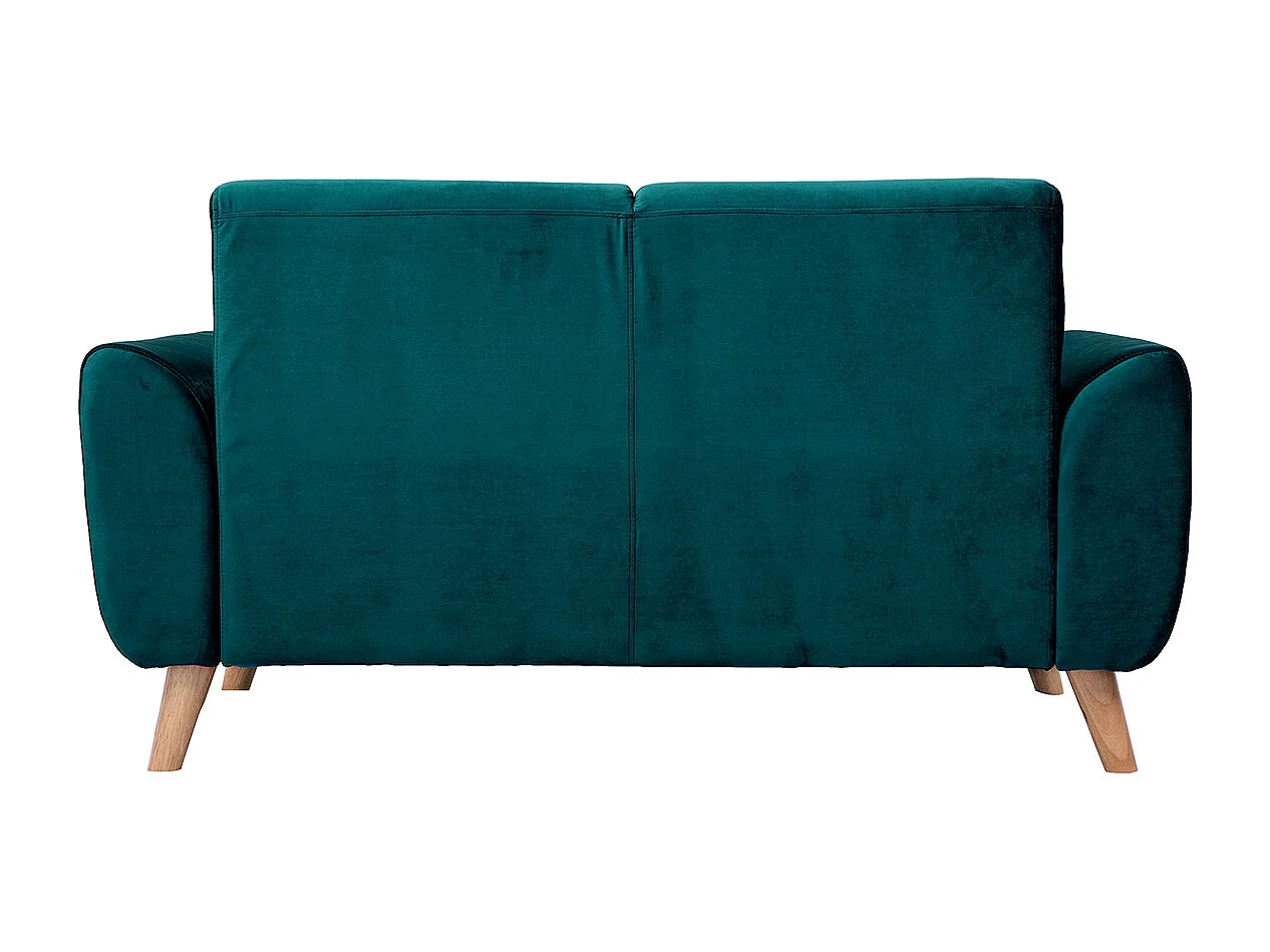 Sofá nórdico 2 plazas terciopelo azul petróleo EKTOR