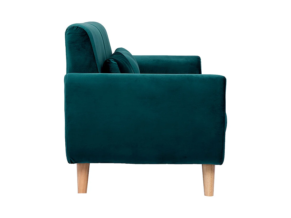 Sofá nórdico 2 plazas terciopelo azul petróleo EKTOR