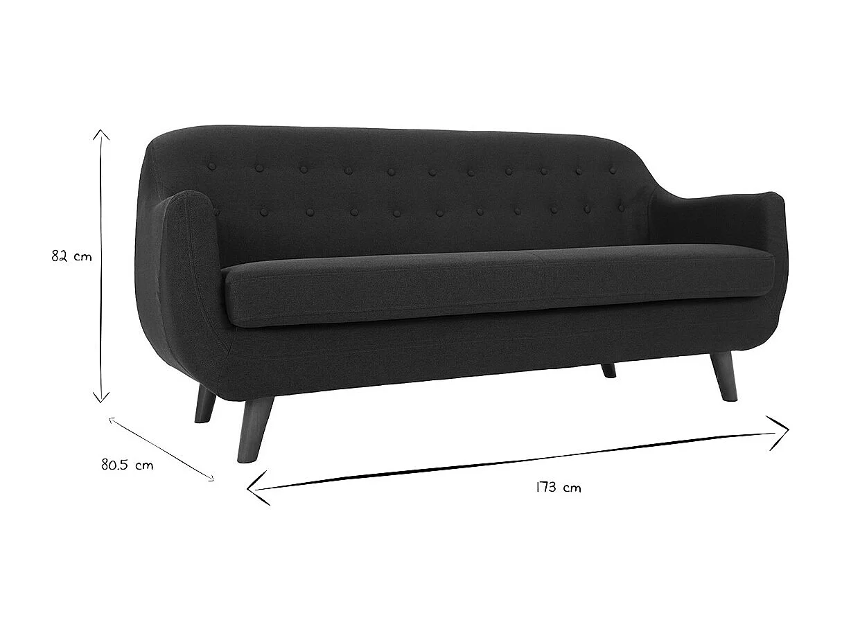 Design-Sofa 3 Plätze Blau YNOK