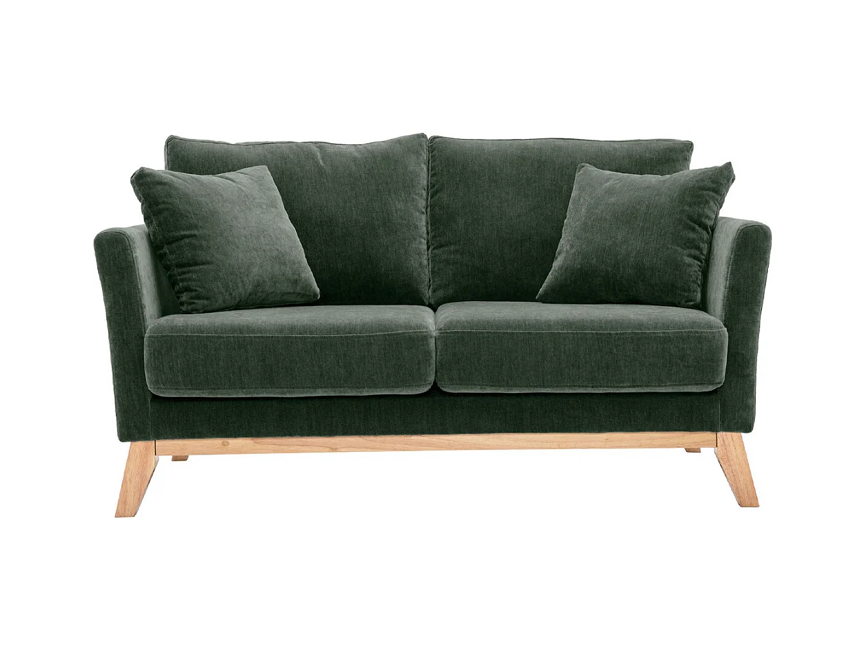 Sofa skandinavisch 2 Plätze Khaki Holzbeine OSLO