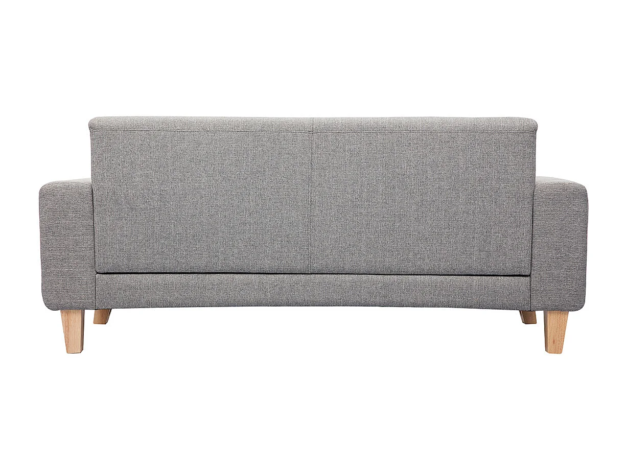 Design-Sofa 3 Plätze Hellgrau Holzbeine FJORD